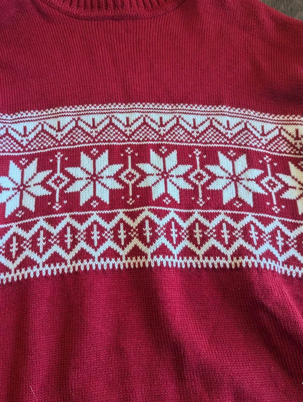 Men's Red Fair Isle Turtleneck Sweater 3XL